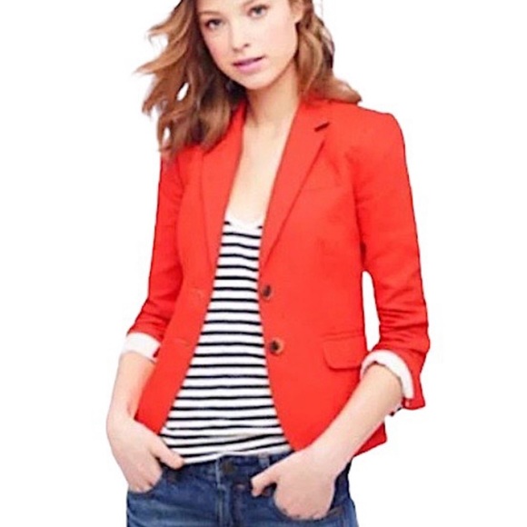 J. Crew Jackets & Blazers - J Crew Schoolboy Blazer Linen Orange size 6